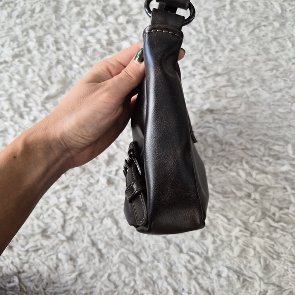 Shein Y2K Dark Brown Buckle Shoulder Bag – Goth Grunge Utility Aesthetic - Picture 8 of 16